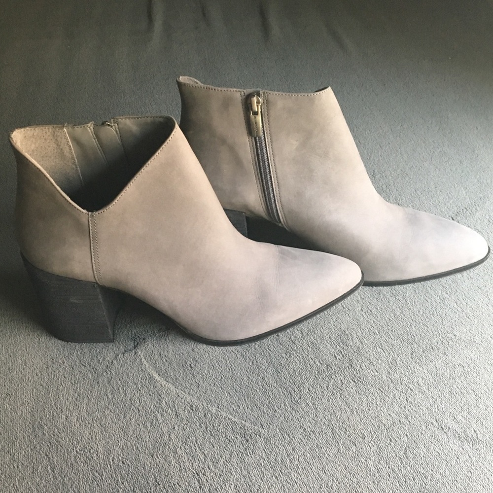 Vince Camino Kathrina asymmetric grey suede boots